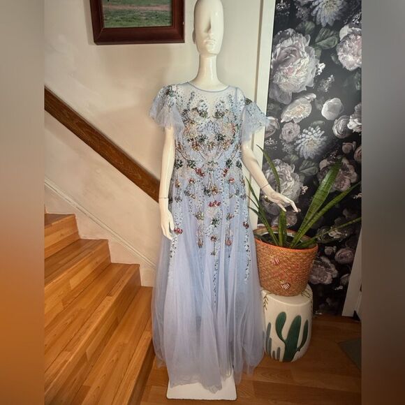 Mac Duggal Light Blue Embellished Maxi Dress - Picture 5 of 9